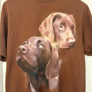 The Mountain Mens T-shirt Brown Chocolate Labs Labrador Retriever Large 2 Labs